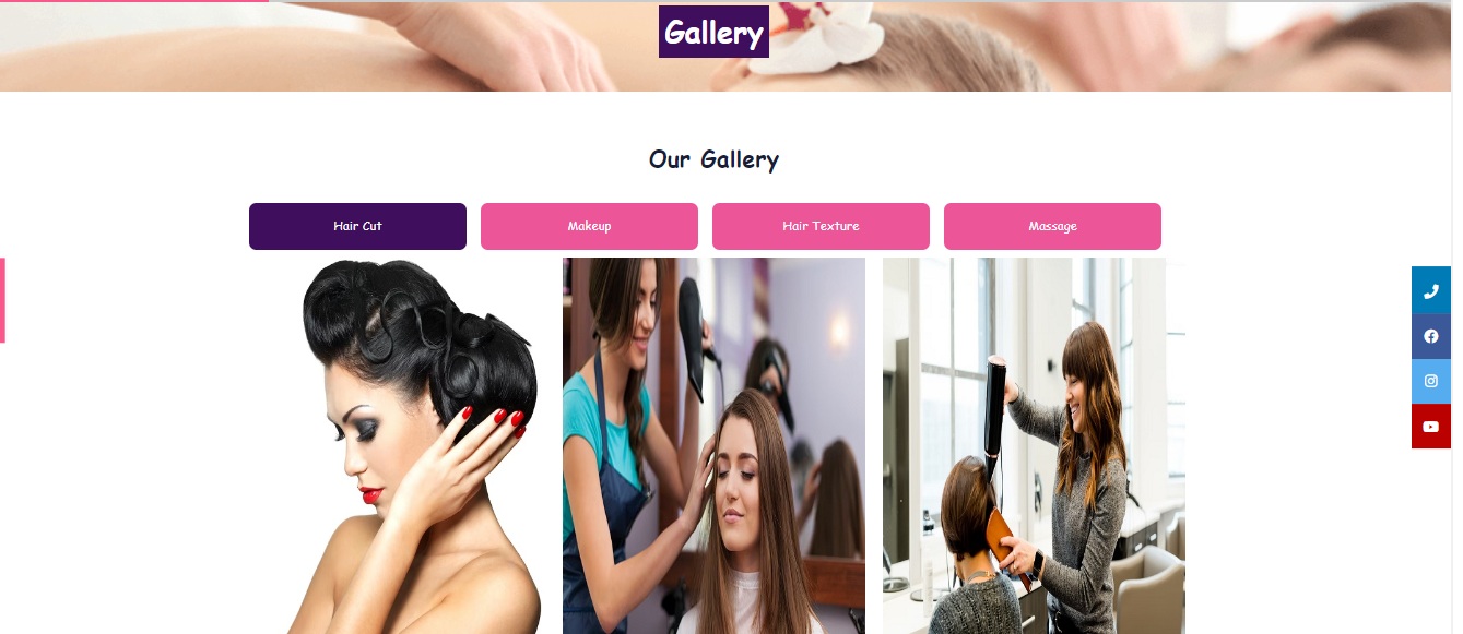 Gallery - Salon Website Design Demo - FutureGenApps